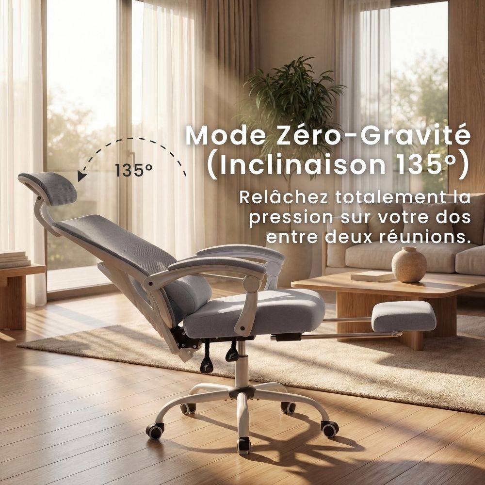 Mode zéro-gravité avec inclinaison à 135 degrés pour relâcher la pression.